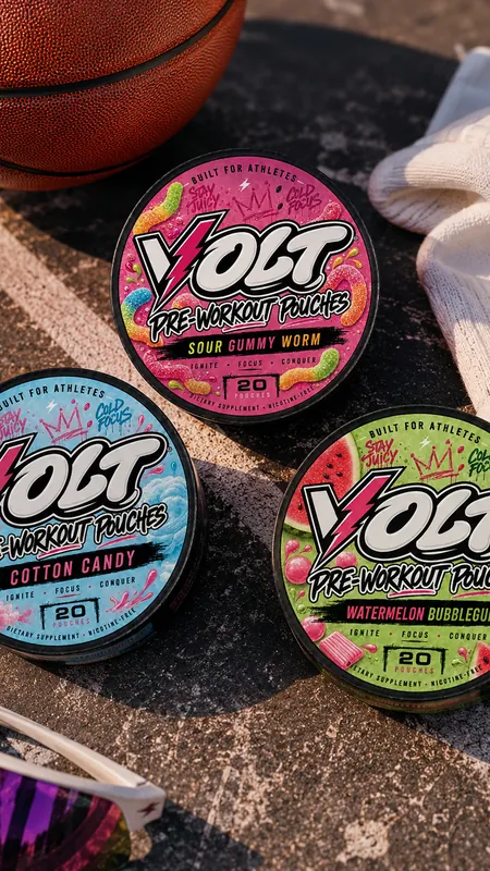 VOLT Sour Gummy Worm, Cotton Candy and Watermelon Bubblegum tins